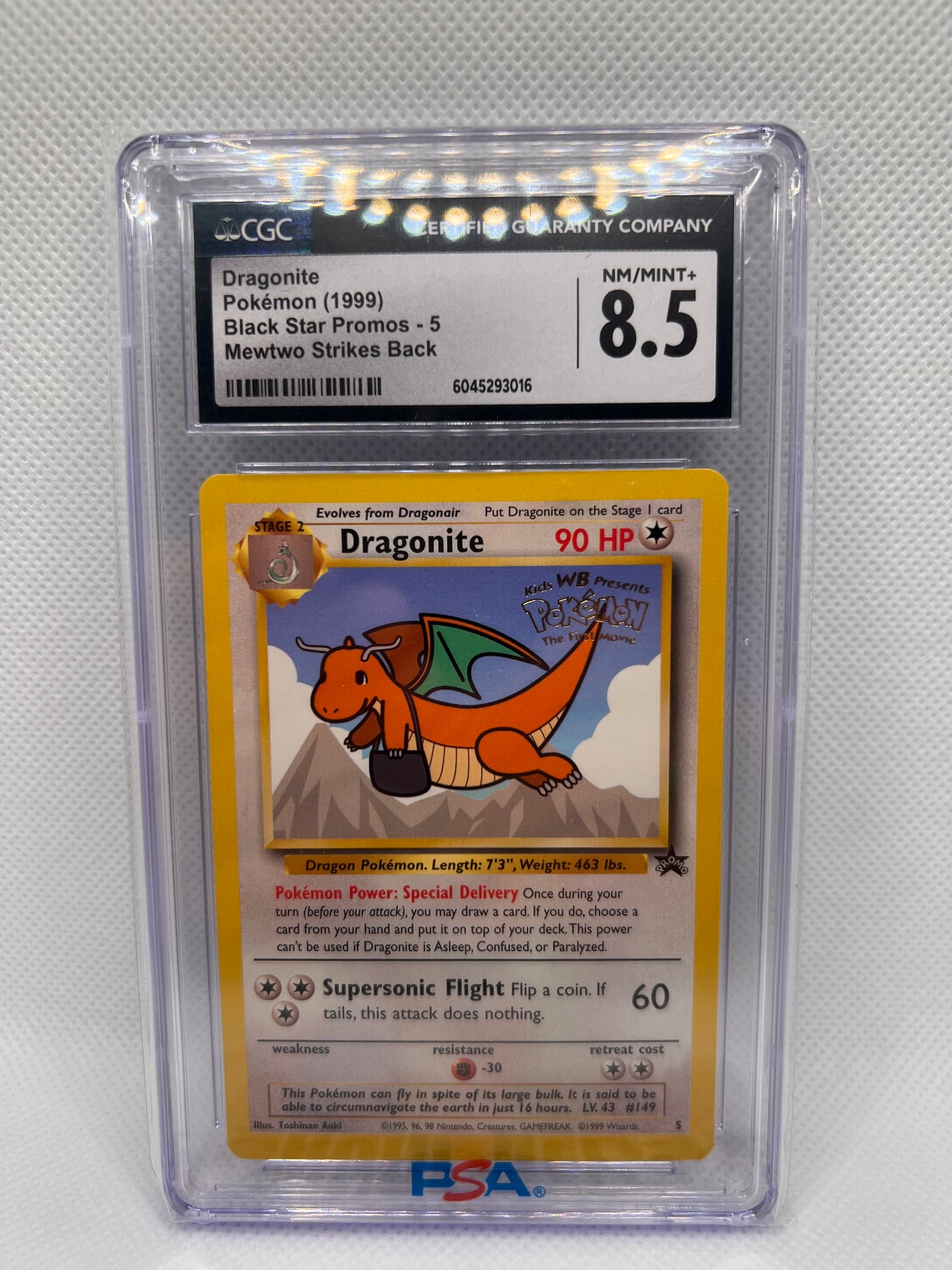 1999 Dragonite Black Star Promo STAMPED NM 8.5