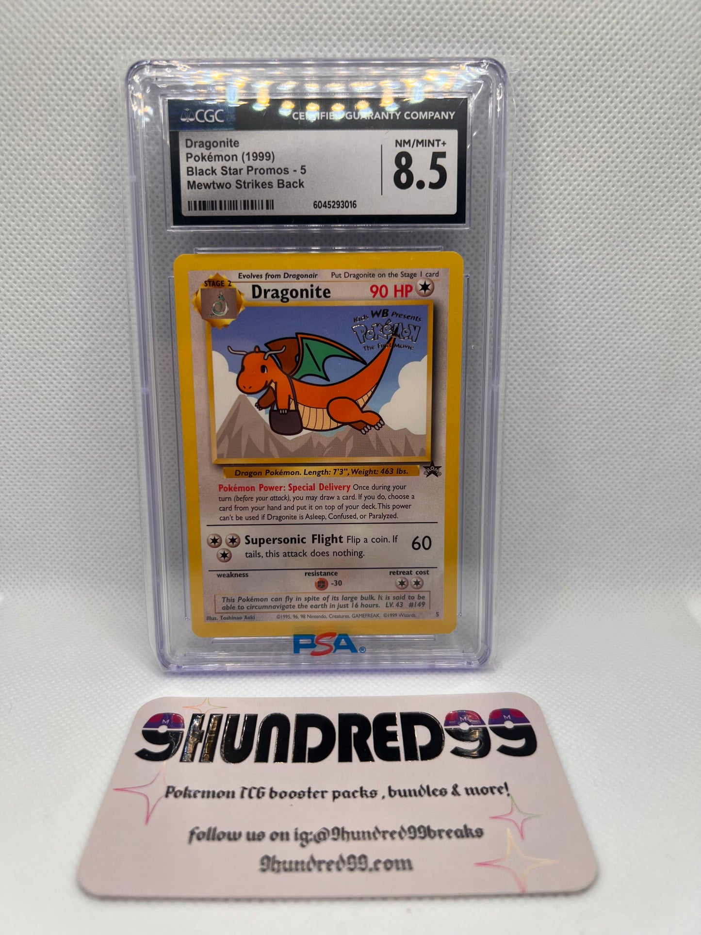 1999 Dragonite Black Star Promo STAMPED NM 8.5